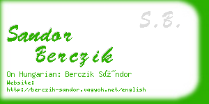 sandor berczik business card